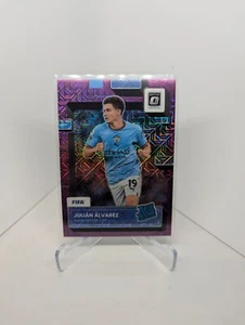 2022-23 Panini Donruss JULIAN ALVAREZ Rookie RC Man City Optic Purple Mojo 19/25 - Picture 1 of 2