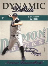 2003 Fleer Rookies and Greats Dynamic Debuts Baseball Card #2 Brandon Webb