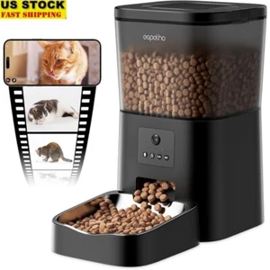 Smart Automatic Cat Feeder W/ HD Camera App Control 2-Way Audio Detection New - Picture 1 of 7