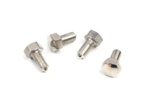 Classic Fiat 500 N D Wheel Chromed Bolt Kit Set 4 Bolts Flat Brand New - Picture 1 of 3