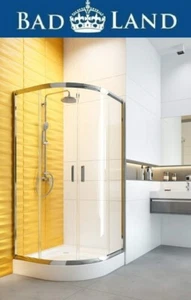 Duschkabine Duschwanne transparentes Glas 90x90 185cm halbrund - Bild 1 von 7