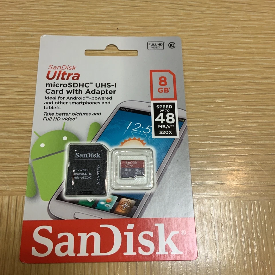 SanDisk Ultra MicroSDHC UHS-1 Card With Adapter 8GB - Image 1 of 1