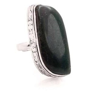 Silver Plated Adjustable Handmade Ring For Women Green Aventurine Gemstone R-640 - Picture 1 of 3