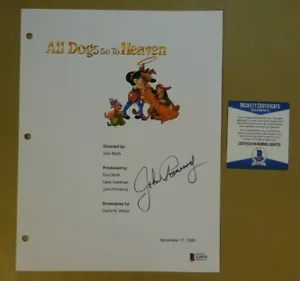 Autografiado JOHN POMEROY Firmado ALL DOGS GO TO HEAVEN Guión Cubierta Beckett Certificado de Autenticidad - Imagen 1 de 5
