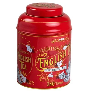 New English Teas Red Vintage Victorian Tin, 240 Count - Picture 1 of 5