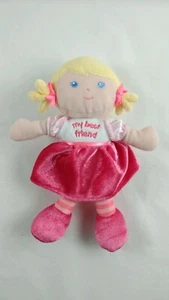 Garanimals My Best Friend First Peluche Bebé Muñeca Rosa Rubio Cabello 8" Piernas a Rayas - Imagen 1 de 2