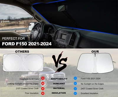 Cubierta protectora plegable parabrisas cabina Ford F150 2021-2024 ajuste personalizado Foto 1 de 4