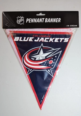 New Lot of 3 Columbus Blue Jackets Pennant Banners 12 Feet Long NHL Licensed Cover