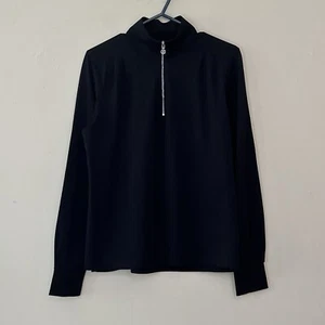 G-Fore Top Women’s Size Small Mock Neck Pullover Quarter Zip Black Golf - Picture 1 of 21