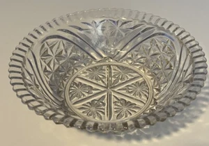 Vintage Anchor Hocking Stars and Bars Clear Glass Serving Bowl Dish 8" - Picture 1 of 17