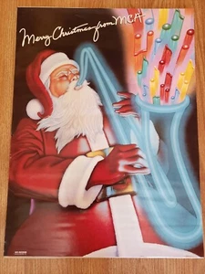 Vintage MCA Records Frohe Weihnachten 1986 Werbeplakat fast neuwertig 18" × 24" - Bild 1 von 5