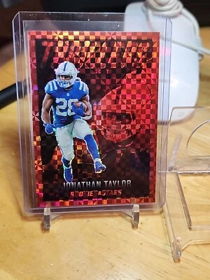 🧲🧲2022 ROOKIES AND STARS JONATHAN TAYLOR THRILLERS INSERT RED PLAID PRIZM - Image 1 of 2
