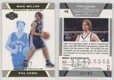 2007-08 Topps Co-Signers Gold Blue /89 Pau Gasol Mike Miller #16.2 HOF