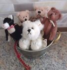 Lot Of 5 BOYDS BEARS T.F.WUZZIES With Tags Teddy's And Cat