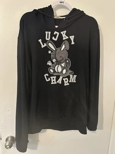 BKYS 3D Lucky Charm Men’s Black Hoodie Sweatshirt Size Large - Picture 1 of 3