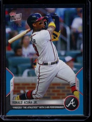 2022 Topps Now #315 Ronald Acuña Jr Blue Parallel Card #d 38/49 - Image 1 of 2