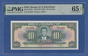 HAITI -- PMG 65 EPQ -- 10 GOURDES 1979 (ND 1984) -- GEM UNCIRCULATED - PICK 242a - Imagen 1 de 2