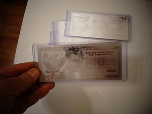 *20 DOLLAR SILVER NEW USA BILL *EACH IN HARD BILL HOLDER*-GREAT COLLECTIBLE GIFT - Picture 1 of 7