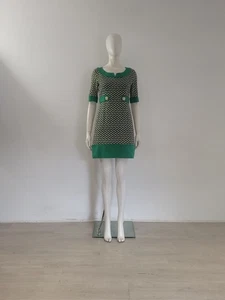 Orla Kiely Green Apple Dress UK 12 EU 40 Shift Vintage 60's Style Wiggle Mod Ska - Picture 1 of 16