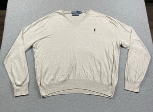 Polo Ralph Lauren Sweater Mens XL Pima Cotton Knit Pullover V Neck Lightweight - Picture 1 of 15