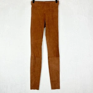 Leggings Alice Olivia in pelle di agnello scamosciata taglia 2 cammello - Foto 1 di 7