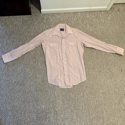 Camisa Wrangler De Colección Para Hombres 16 34 Rosa Rayas Corte Vaquero X Colas Largas EE. UU. Rodeo Foto 1 de 4