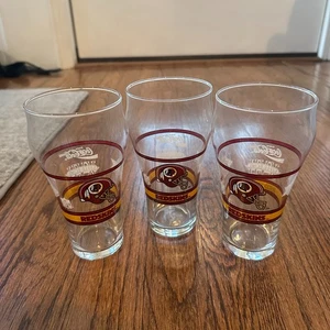 VINTAGE! Washington Redskins/Commanders 16 oz. Coca-Cola Drinking Glasses - Picture 1 of 9