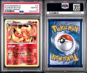 2015 Pokemon XY Ancient Origins Flareon Reverse Holo 13/98 PSA 10 Gem Mint - Picture 1 of 3
