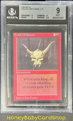 MTG Limited Edition Beta 1993 Orcish Oriflamme BGS 9.0Q+ (Quad+) MINT 93/94 - Image 1 of 4