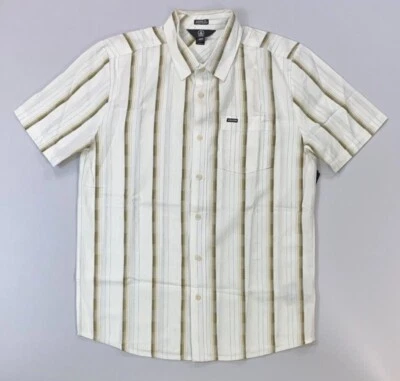 Men's Volcom Classic Fit Barrun Woven Stripe Short Sleeve Pocket Shirt - Image 1 of 2