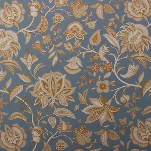 P KAUFMANN FIELD OF DREAMS COPEN WEDGEWOOD BLUE FLORAL FABRIC BY YARD 54"W - Imagen 1 de 4