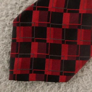 Gianfranco Ruffini Tie Red Black Plaids & Checks 100% Silk 3.5" - Bild 1 von 7