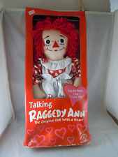 NEW 18" Talking Raggedy Ann Doll  by Applause "I Love You" Heart Dress WORKS