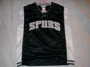 Spurs Logo San Antonio NBA Black Jersey sleeveless v-neck Boys Small size 5 used - Picture 1 of 2