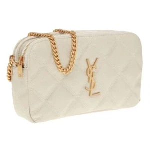 NUOVO! SAINT LAURENT YSL BORSA A TRACOLLA IN PELLE TRAPUNTATA CON ZIP SCATOLA AUTENTICA! - Foto 1 di 14