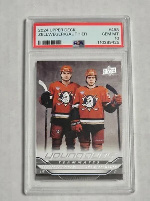 PSA 10 Cutter Gauthier/Olen Zellweger 2024-25 UD S2 Young Guns Teammates RC #497 - Image 1 of 3
