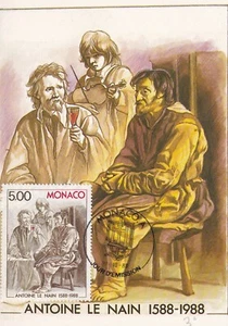 Carte postale postcard 1er Jour first day MONACO 1988 ANTOINE LE NAIN PEINTRE - Picture 1 of 1