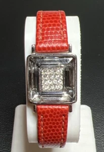 Bracciale Cristallo Swarovski Pavimentazione Quadrata Cristallo Con Cinturino in Pelle - Foto 1 di 7