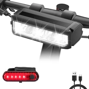 Super Bright Bike Light for Night Riding, USB Rechargeable Bicycle Headlight, - Picture 1 of 12