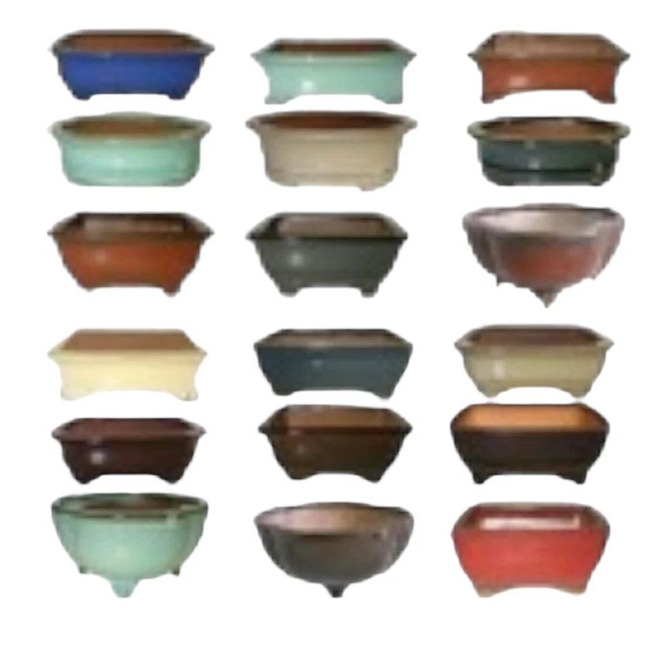 BONSAI GIFTS NURSERY 5 Inch Assorted Glazed Bonsai Pots (Random Selection)