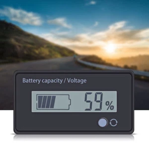 12V 6-63V Lead Acid Battery Fuel Gauge Voltmeter Indicator Meter LCD with Buckle - Picture 1 of 10
