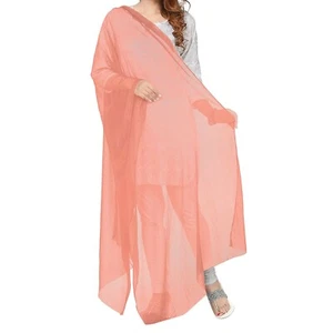 Dupatta Chiffon Stole Scarf Plain Long Chunni Indian Lightweight Stole Hijab - Picture 1 of 22