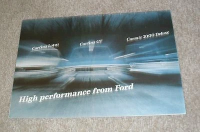 Ford High Performance Brochure 1967 Cortina Lotus Cortina GT Corsair 2000 Deluxe - Image 1 of 3