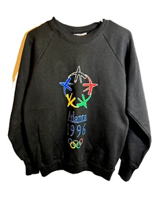 Delta Fifty-Fifty 1996 Atlanta Olympic Sweatshirt NOS with Tag Medium Black - Picture 1 of 6