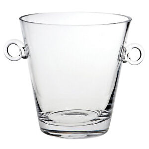 Modern Crystal Mouth Blown Decorative Manhattan Ice Bucket or Cooler, 8 Inches