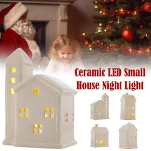 White Ceramic LED Christmas House | Light-Up Ornament | Design Varies UKHot - Picture 1 of 17