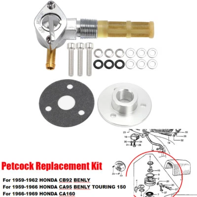 FOR HONDA Benly C92 C95 CA92 CA95 CB92 CA160  FUEL COCK PETCOCK ASSY Dream CA95 - Image 1 of 4