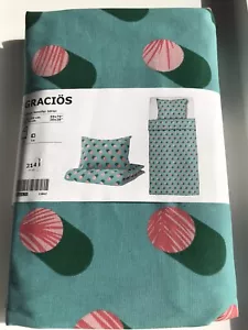 Ikea Gracios Single Duvet Cover 150x200cm Blue Green Pink Sushi Pattern NEW - Picture 1 of 14