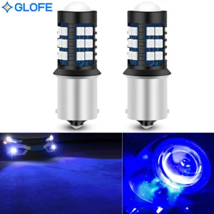GLOFE 2X BA15s 1156 LED Bulbs 10000K Blue High Bright 3030SMD DRL Daytime Lights - Picture 1 of 8