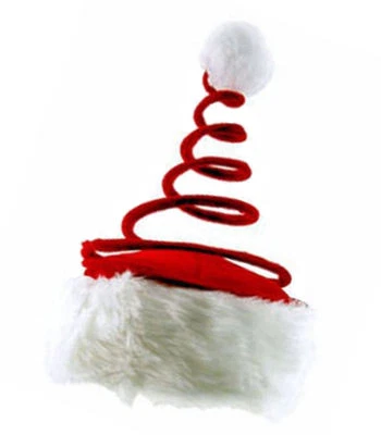 Sombrero de Papá Noel con muelle helicoidal - Gorra roja de Navidad navideña - Vendedor de EE. UU. - Nuevo Foto 1 de 2